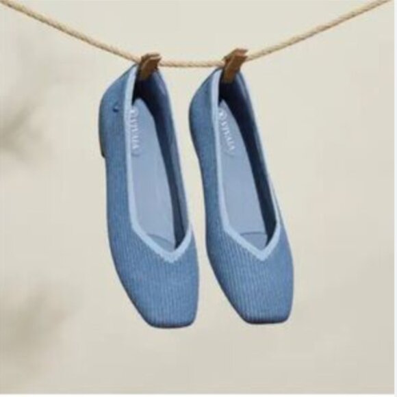 Viviaia Square-Toe V-Cut Flats (Margot 2.0) Blue Women's Flats 40 - Picture 1 of 13